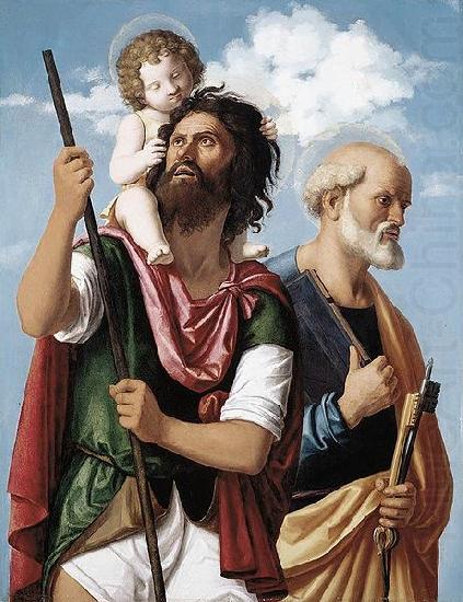 St Christopher with the Infant Christ and St Peter, CIMA da Conegliano